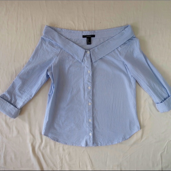 Forever 21 | Off the Shoulder Button Down - Picture 1 of 6